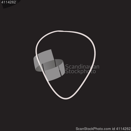 Image of Guitar pick sketch icon.