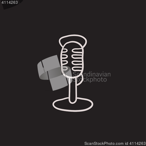 Image of Retro microphone sketch icon.