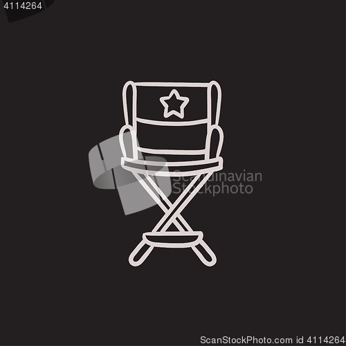 Image of Director chair sketch icon.