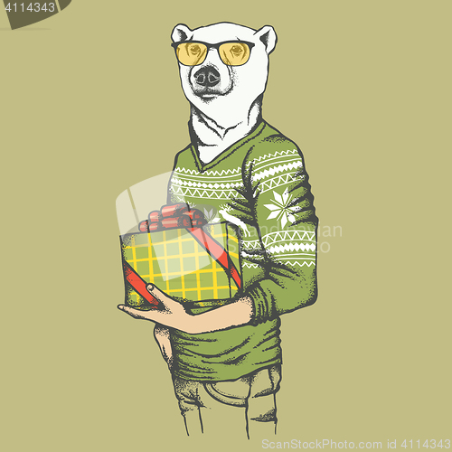 Image of White polar bear vector illustration