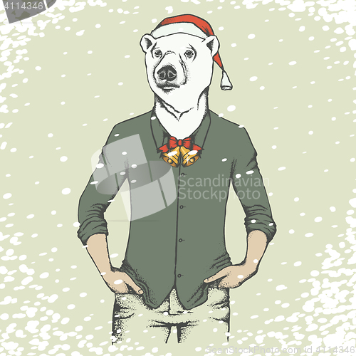 Image of White polar bear vector illustration