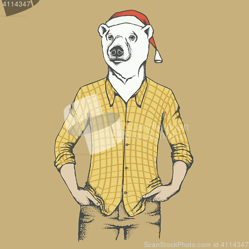 Image of White polar bear vector illustration