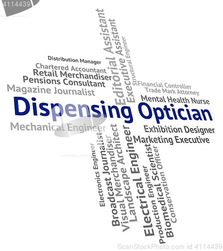 Image of Dispensing Optician Indicates Eye Doctor And Dispense