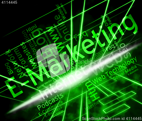 Image of Emarketing Word Shows World Wide Web And Internet Marketing