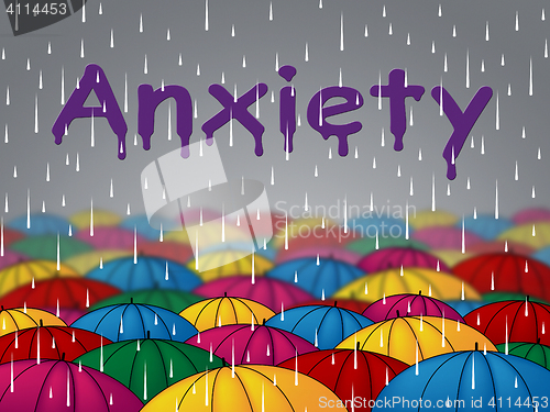 Image of Anxiety Rain Means Disquiet Consternation And Tenseness