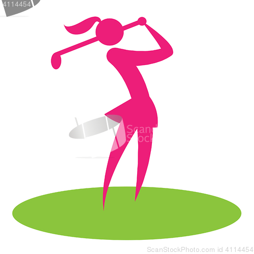 Image of Golf Swing Woman Shows Female Player And Hobby
