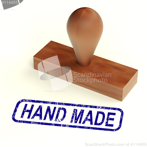 Image of Hand Made Rubber Stamp Shows Handmade Products