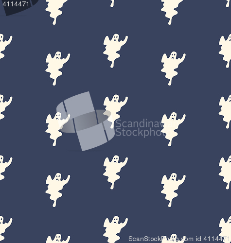 Image of Halloween Seamless Pattern with Ghosts