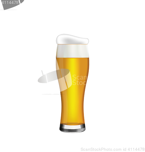 Image of Glass of Beer Isolated on White Background