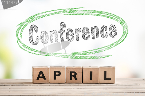 Image of Conference in april launch sign