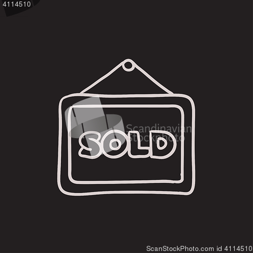 Image of Sold placard sketch icon.