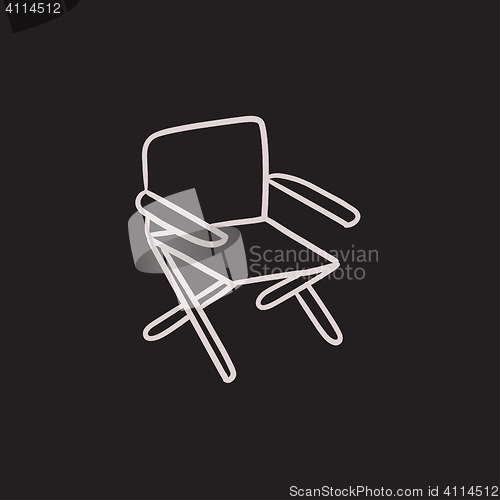 Image of Folding chair sketch icon.