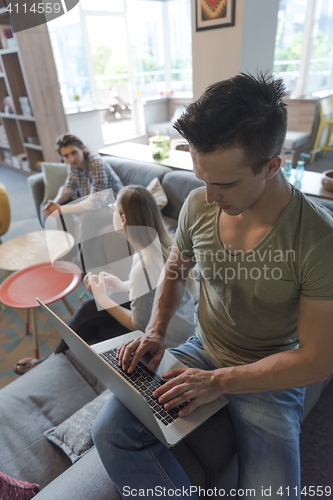 Image of business man at modern  office