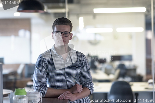 Image of business man at modern  office