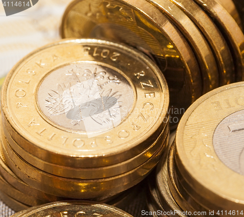 Image of Polish coins close up