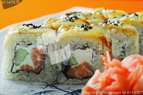 Image of Canada roll closeup