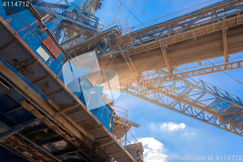 Image of Large excavator machine in the mine