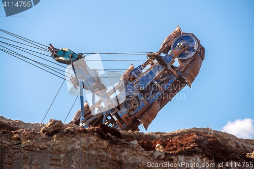 Image of Large excavator machine in the mine