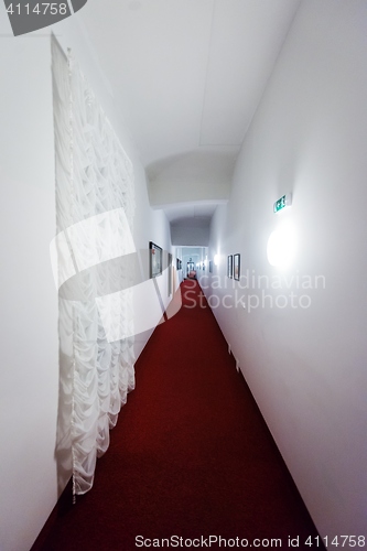 Image of Blank wall and long walkway