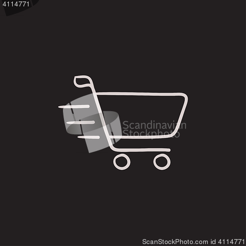 Image of Shopping cart sketch icon.