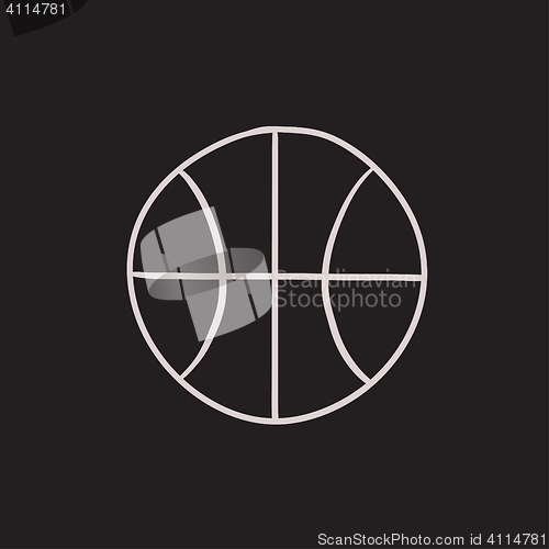 Image of Basketball ball sketch icon.