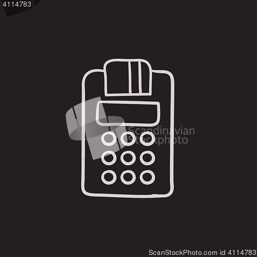 Image of Cash register sketch icon.