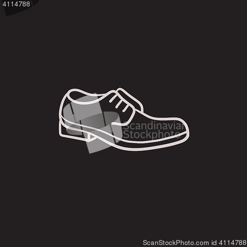 Image of Shoe with shoelaces sketch icon.