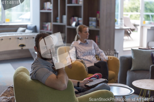 Image of business man at modern  office