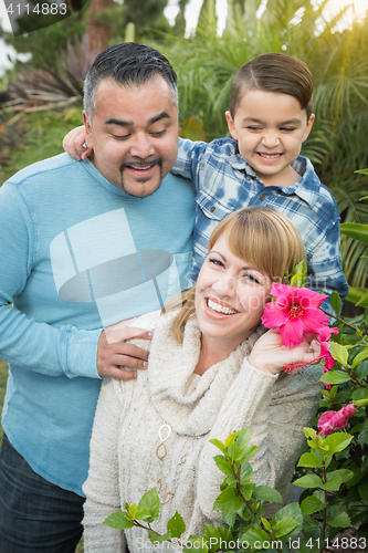 Image of Outdoor Mixed Race Family Portrait