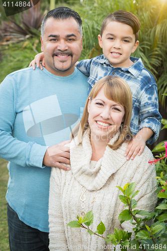 Image of Outdoor Mixed Race Family Portrait
