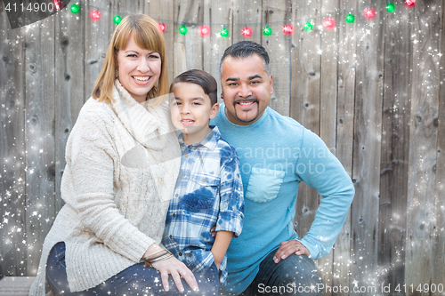 Image of Young Mixed Race Family Portrait Outside