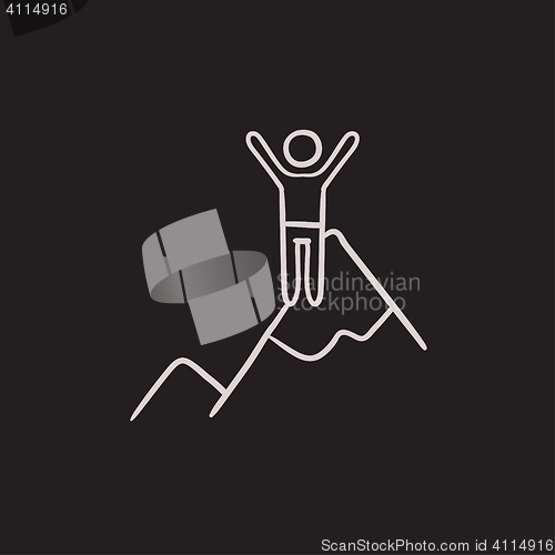 Image of Climbing sketch icon.