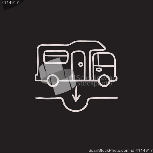 Image of Motorhome and sump sketch icon.