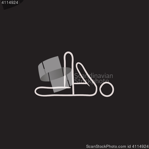 Image of Man making exercises sketch icon.