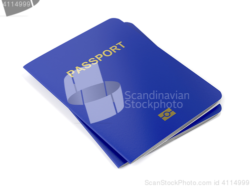 Image of Biometric passports on white