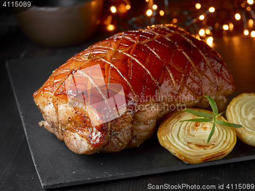 Image of roasted pork and vegetables