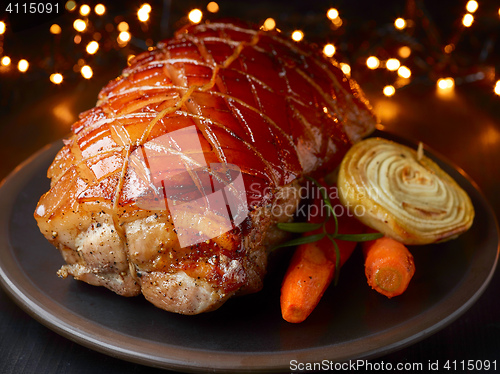 Image of roasted pork and vegetables