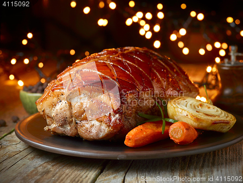 Image of roasted pork and vegetables