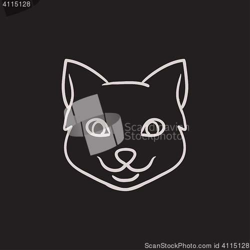 Image of Cat head sketch icon.