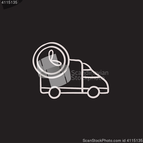 Image of Delivery truck sketch icon.