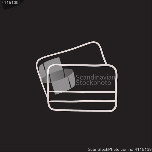 Image of Credit cards sketch icon.