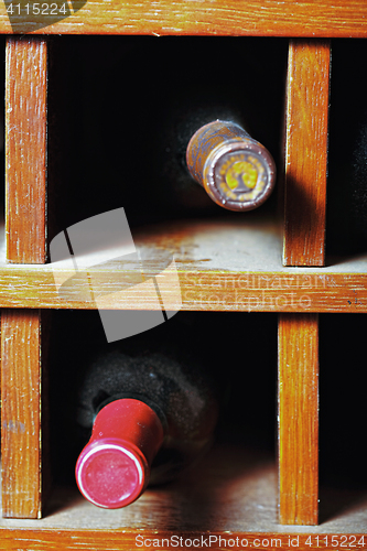 Image of Cells with wine bottles