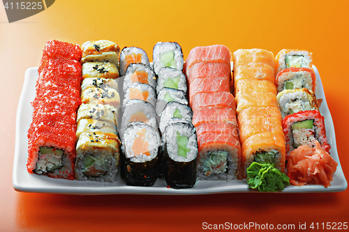 Image of Different sushi rolls