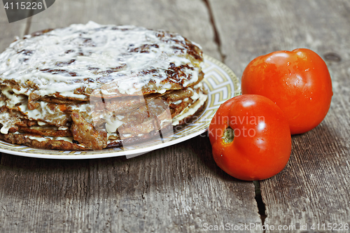 Image of Liver pie with tomatoes