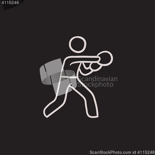 Image of Male boxer sketch icon.