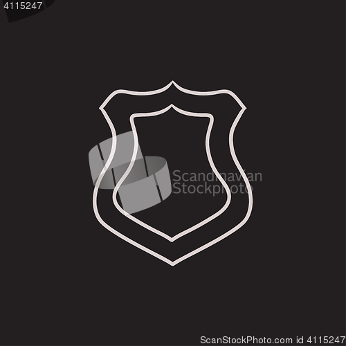 Image of Police badge sketch icon.