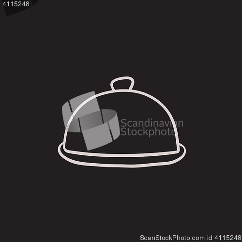 Image of Restaurant cloche sketch icon.