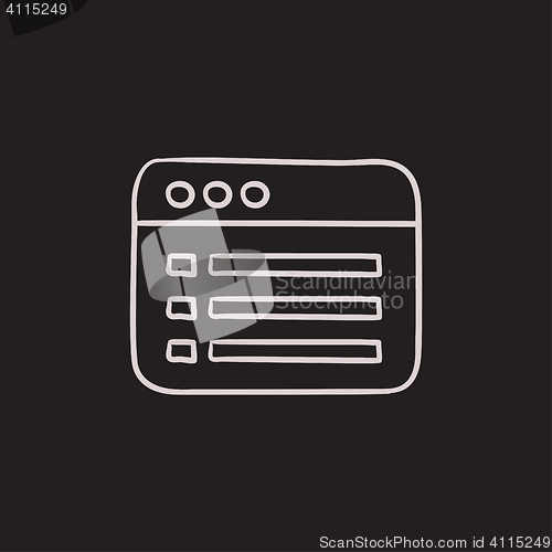 Image of Browser window with folder contents sketch icon.