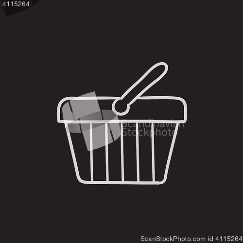 Image of Shopping basket sketch icon.