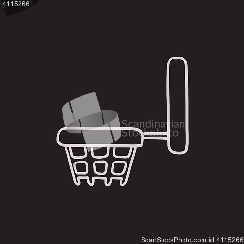 Image of Basketball hoop sketch icon.